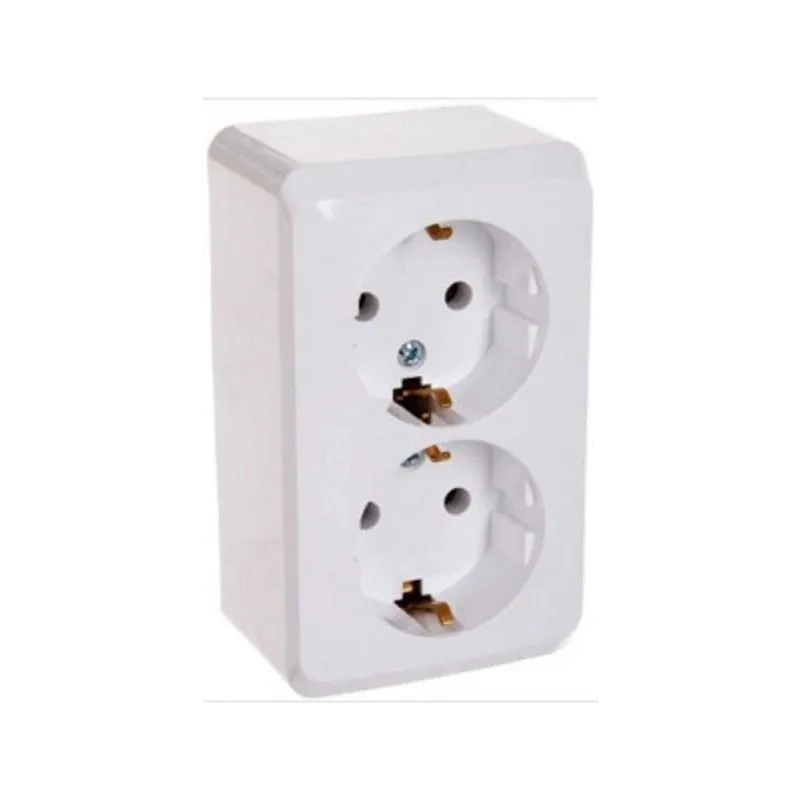 Dubultā kontaktligzda Schneider Electric Prima WDE001048, Iezemēta rozete, balta
