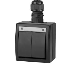 Slēdzis ELEKTRO-PLAST AQUANT. 2 taustiņi. IP65