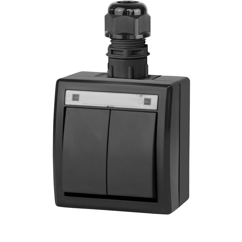 Slēdzis ELEKTRO-PLAST AQUANT. 2 taustiņi. IP65