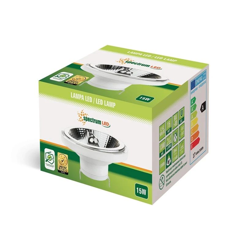 Led spuldze spectrum ar111 g53 15w 12v