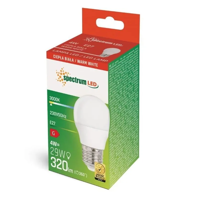 Lambipirn Spectrum LED, P45, 3000 °K, E27, 4 W, 320 lm