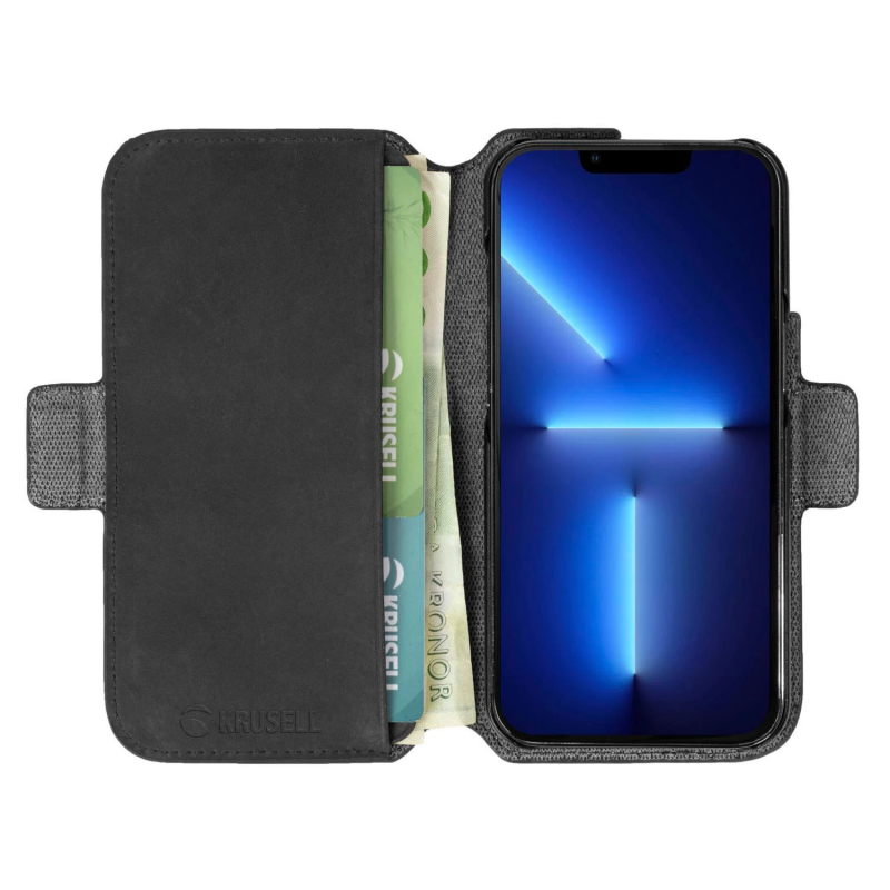 Krusell Leather PhoneWallet Apple iPhone 13 Pro black ,62395,
