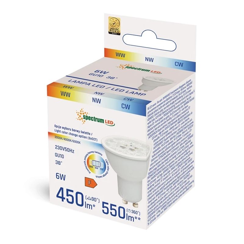 Spuldze Spectrum LED. PAR16 3000 - 6000 °K GU10 6 W 550 lm