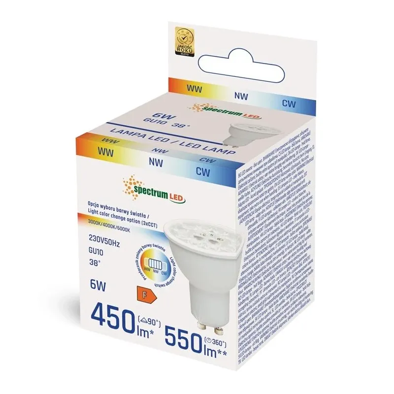 Bulb led gu10 6w 550lm cct spectrum