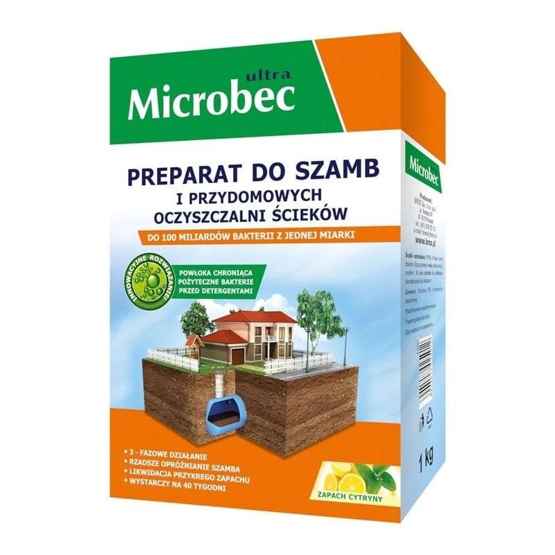 Līdzeklis notekūdeņu akām Bros Microbec, 1 kg