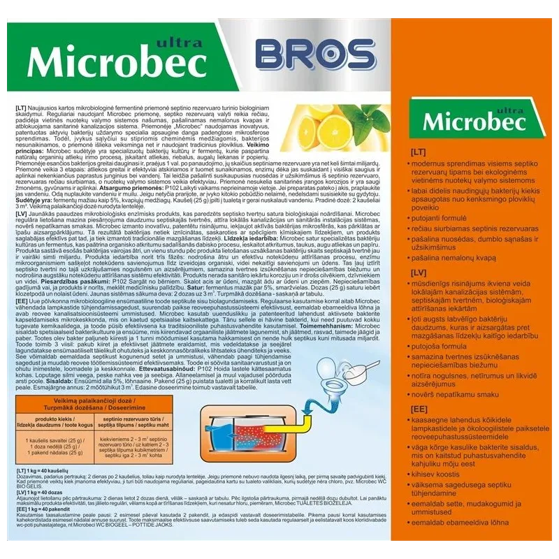 Microbec käimlatele Bros, 1 kg