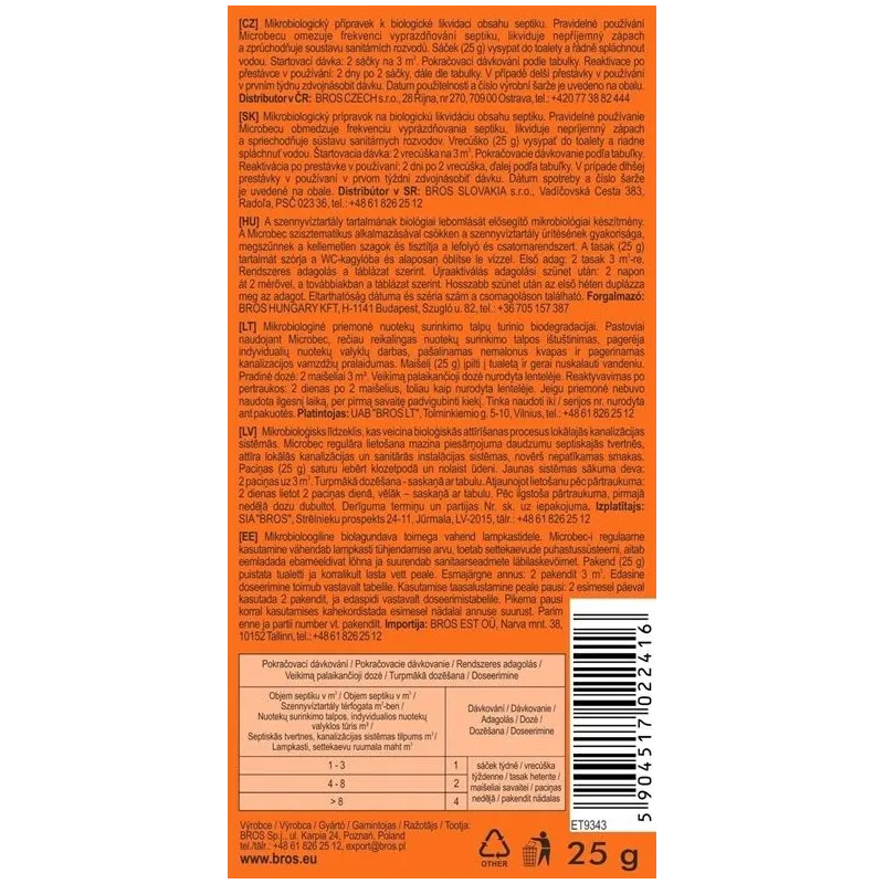 Aksesuāri biotualetēm Bros, 0.025 kg