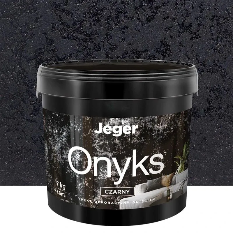 Dekoratīvais apmetums, sienas Jeger Onyks Black, melna, 7 kg
