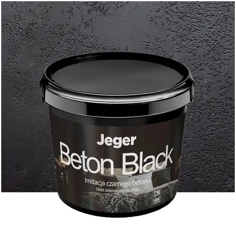 Dekoratīvais apmetums, sienas Jeger Beton Black, melna, 7 kg