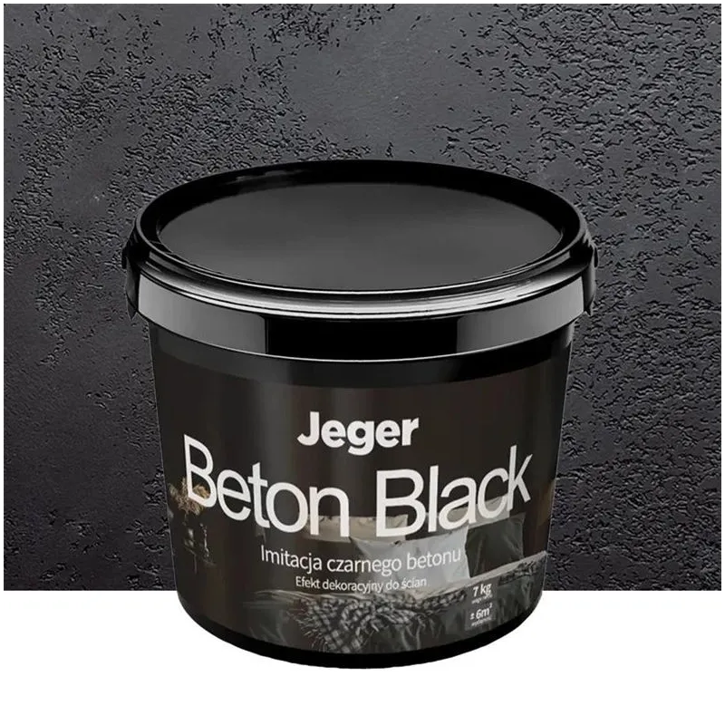 Dekoratīvais apmetums, sienas Jeger Beton Black, melna, 7 kg