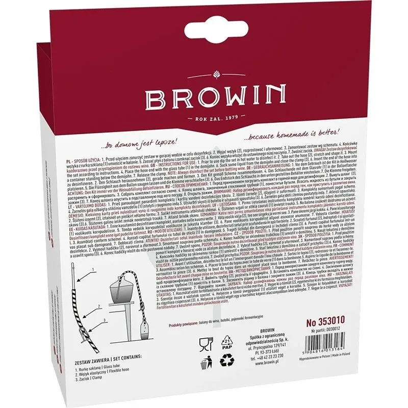 Vīna pārvades šļūtene Biowin WBG-353010, 11 mm, caurspīdīga krās.