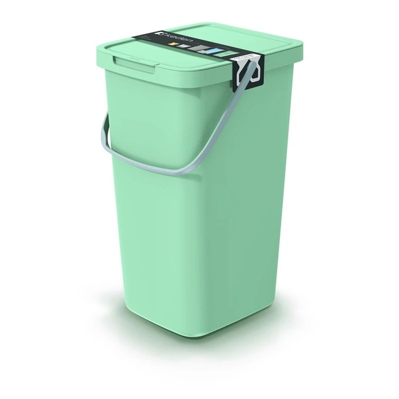 Waste bin soft green 25l