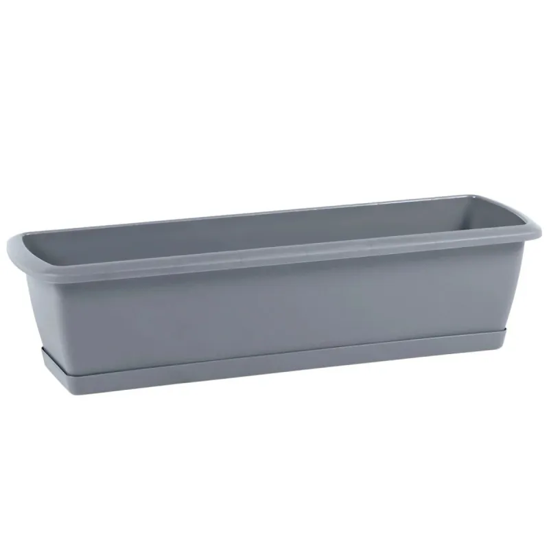 Ziedu kaste Prosperplast Respana ISE600P, plastmasa, 60 cm x 18.4 cm, pelēka krās.