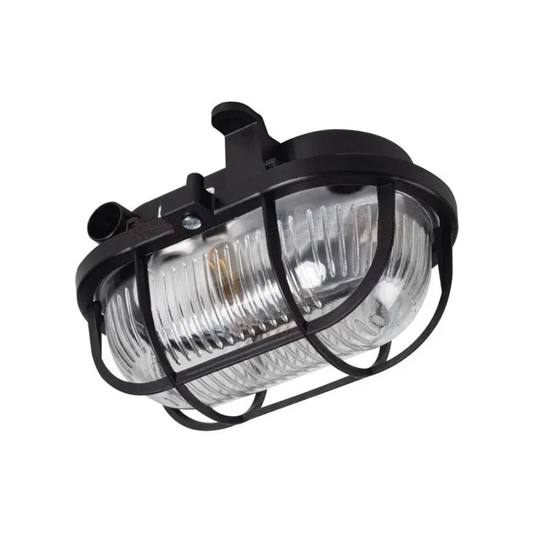 Āra griestu lampa Kanlux Milo, 60W, E27, IP54, melna krās., 10 cm x 11 cm