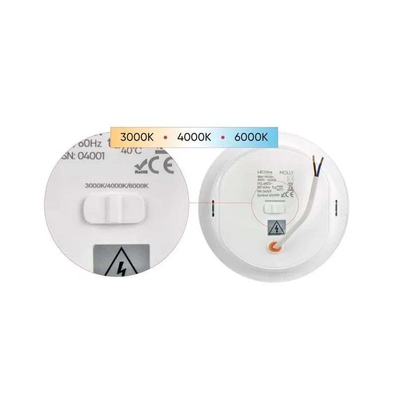Lampa padziļinājums LED Line Molly, 3000-6000°K, LED, balta krās.