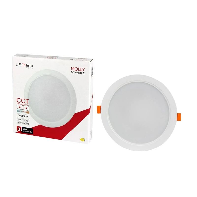 Iebūvēta lampa LED Line MOLLY. 18W. 3000-6000°K. LED. balta