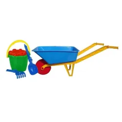 Toy wheelbarrow with 5 accessories