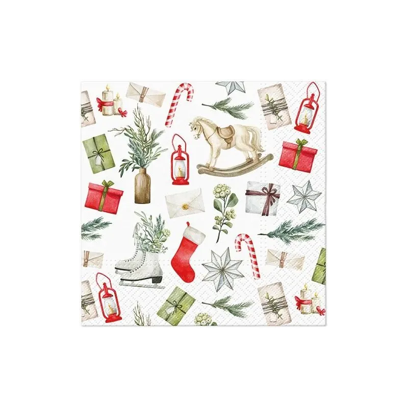 Ziemassvētku papīra salvetes PAW, 33 cm x 33 cm, daudzkrāsaina, 20 gab.