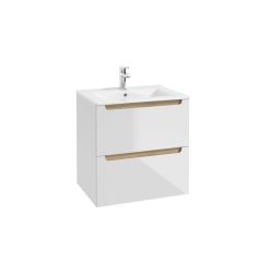 Pakaramais vannas skapis Deftrans Stilla, balts, 46.5x60.8x62.2 cm