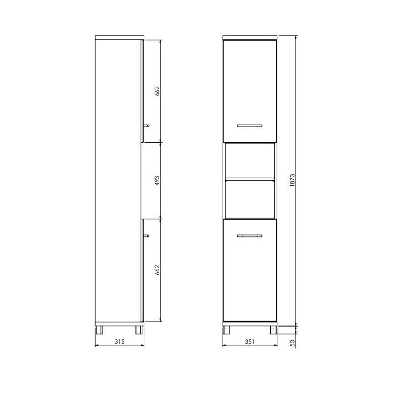 Skapītis bari b35 balts-koka