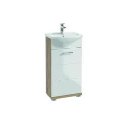 Valamualune vannitoa kapp Deftrans Bari, valge v.-puidu v., 25 cm x 43.4 cm x 75 cm