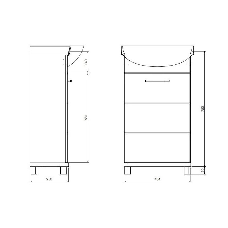 Skapītis bari d40 balts-koka