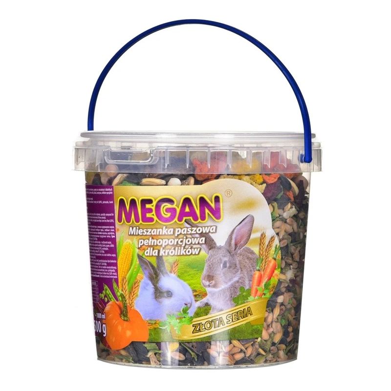 Pašaras triušiams Megan. auksinė serija. 500 gr