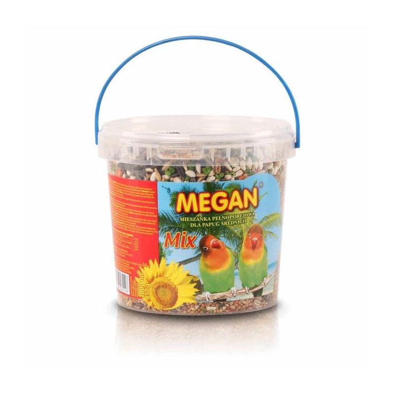 Barība vidēja izmēra papagaiļiem Megan. 650 g