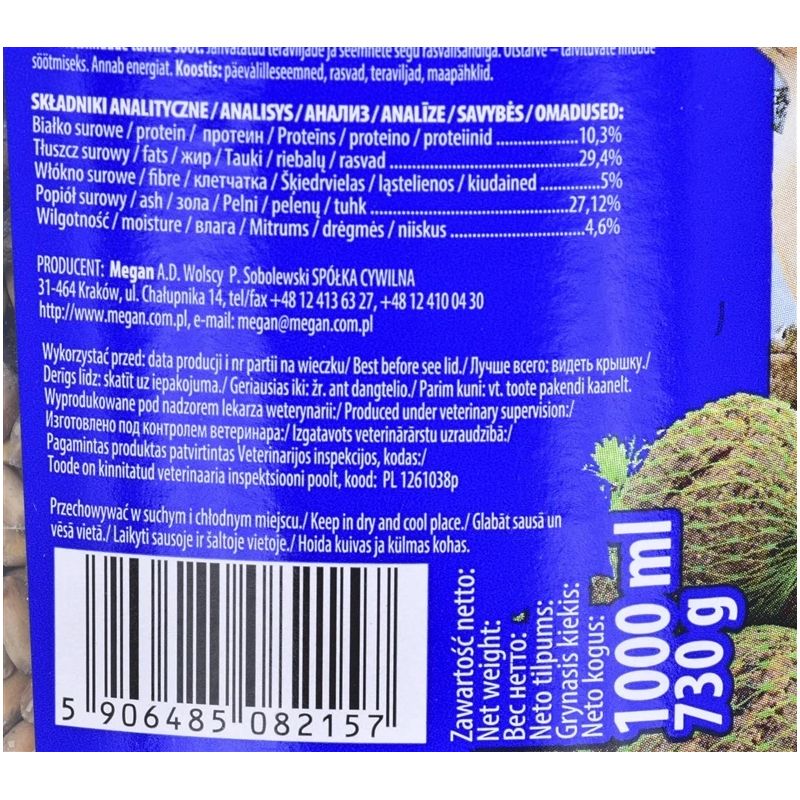 Barība savvaļas putniem 1000ml