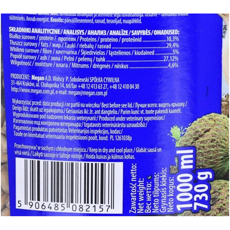 MEGAN Energy Winter Bird Feed, 1 l ,730 g,