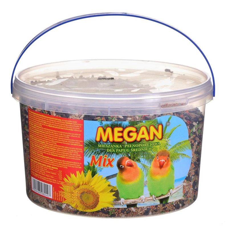 Vidēja izmēra papagaiļu barība 3 l - 195