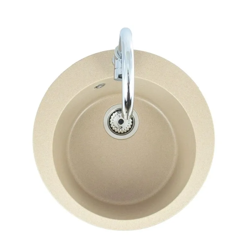 Virtuves izlietne ar virtuves maisītāju Alveus Victoria 9811055SEN, granīts, 50.5 cm x 50.5 cm x 20.6 cm, bēša