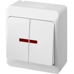 Slēdzis ELEKTRO-PLAST HERMES. 2 taustiņi. IP44