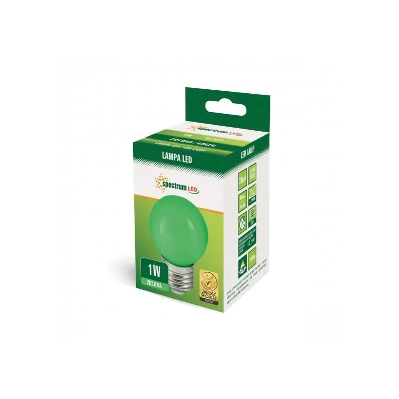 Augu augšanas gaisma Spectrum LED, P45, zaļa krās., E27, 1 W, 20 lm