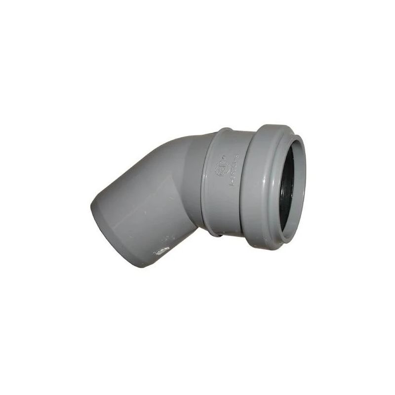 Kanalizācijas caurules 45° līkums Wavin D50mm. PVC