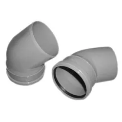 Kanalizācijas caurules 45° līkums Wavin D110mm. PVC