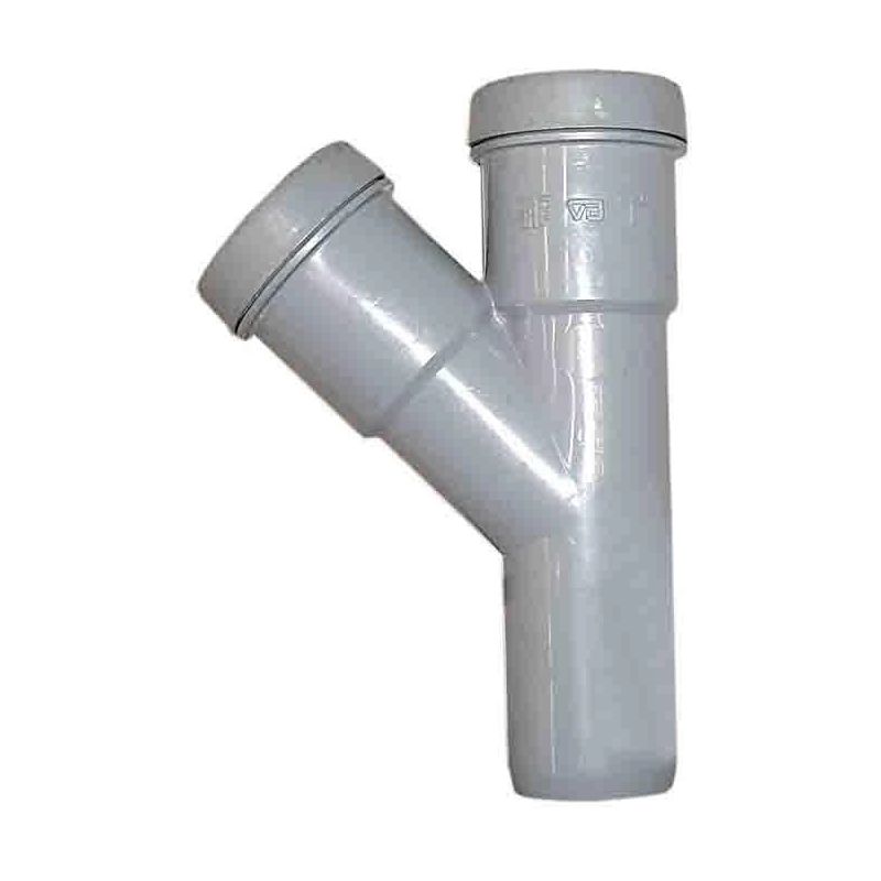 Kanalizācijas caurules trejgabals Wavin D50mm. 45°. PVC