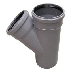 Kanalizācijas caurules trejgabals Wavin D110mm. 45°. PVC