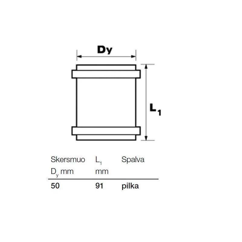 Kanalizācijas cauruļu remontuzmava Wavin D50mm. PVC