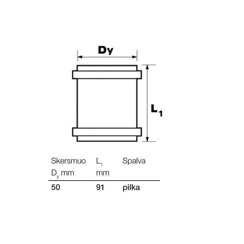 Remonto mova vidaus kanalizacijai Wavin Optima, 50 mm