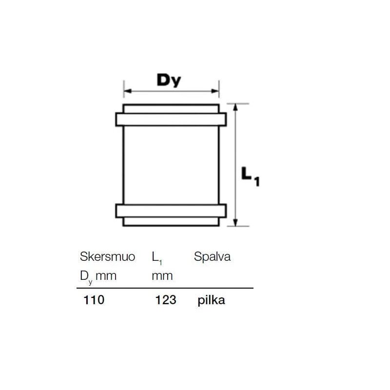 Kanalizācijas cauruļu remontuzmava Wavin D110mm. PVC