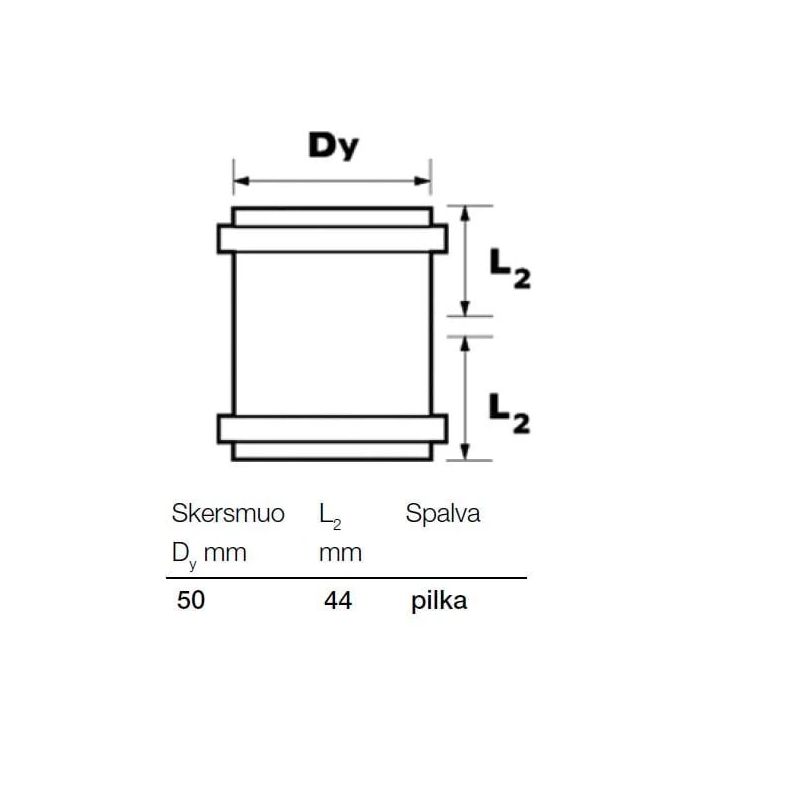 Kanalizācijas caurules dubultuzmava Wavin D50mm. PVC