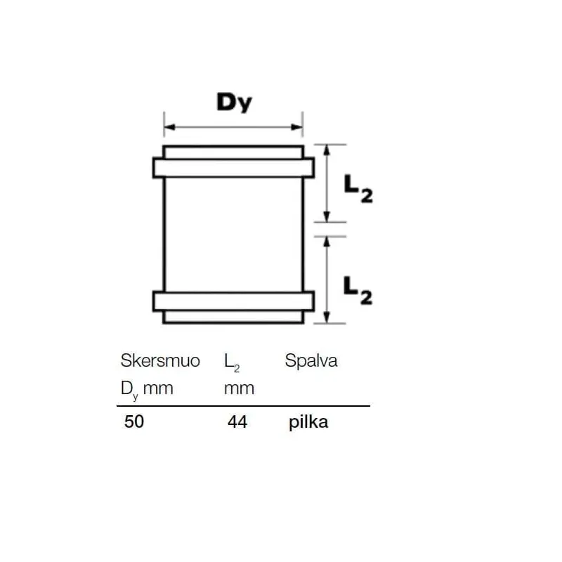 Dubultā uzmava iekštelpu kanalizācijai Wavin Optima, 50 mm