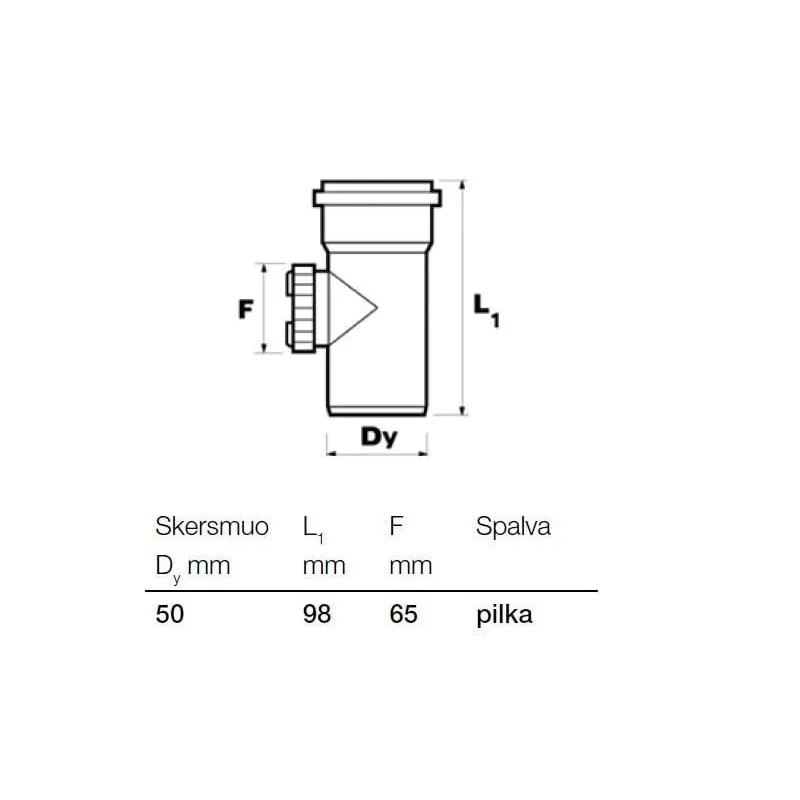 Tīrīšanas ierīce iekštelpu kanalizācijai Wavin Optima, 50 mm