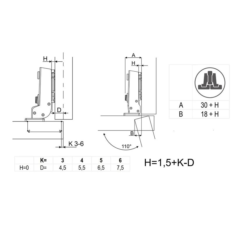Vira mēbeļu puses d35 110o h 0