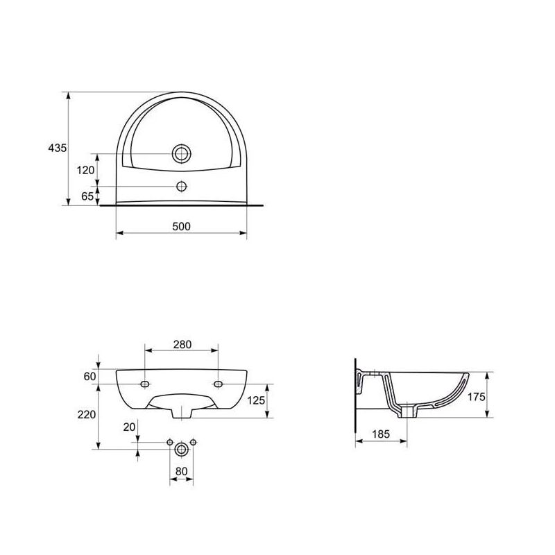 Izlietne president 50cm ar caurumu ,cersanit,