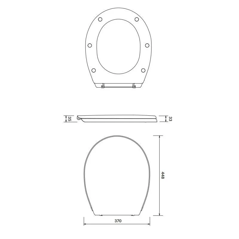 Unitazo dangtis Cersanit Mito S-10. 46.5 x 36.2 cm
