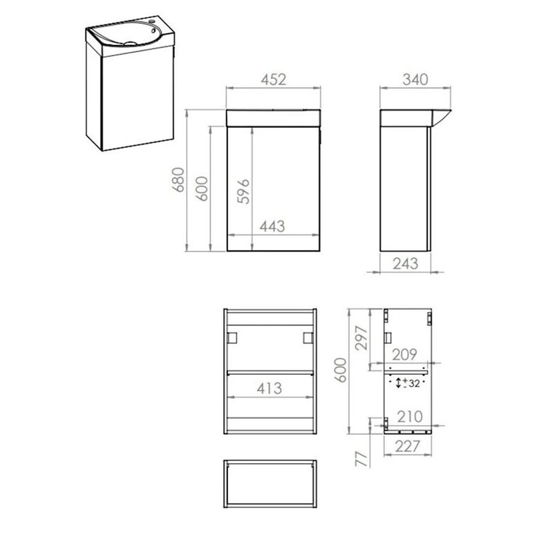 Skapis ar izlietni ravell 45