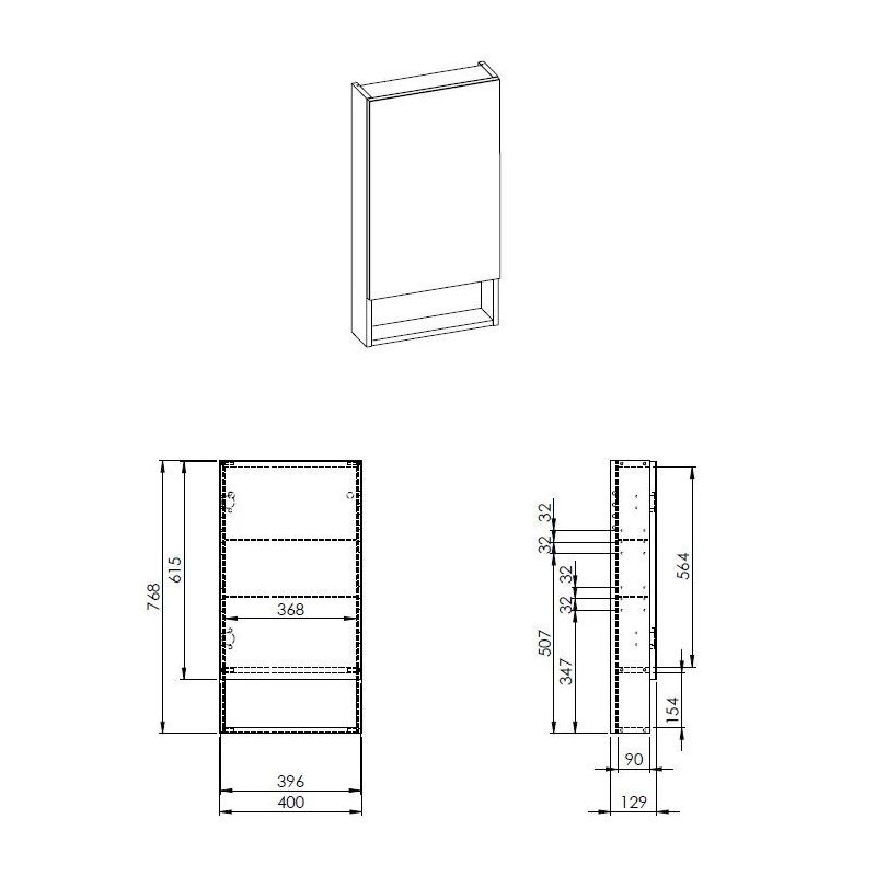 Vannas istabas skapītis Elita. balta. 12.9 x 40 cm x 76.8 cm