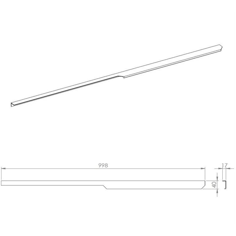 Skapīša rokturis Elita Soho. 1 vnt.. 998 mm